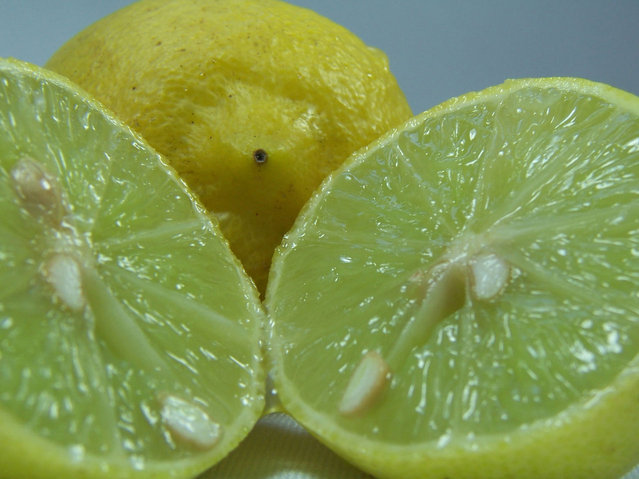 marcas de granos limón