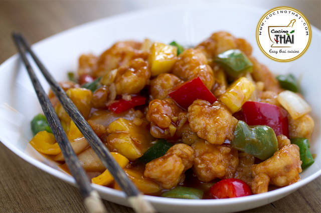 Cómo hacer pollo agridulce chino