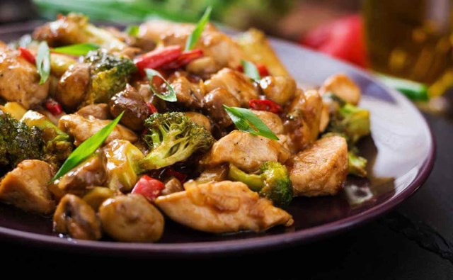 vegetales con pollo