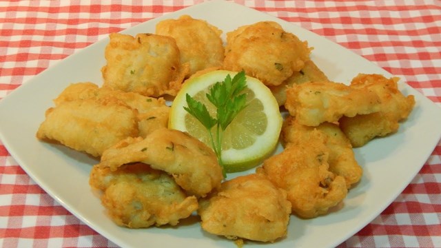 Receta con pescado rebozado.