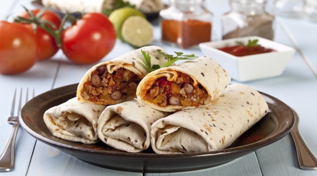 Receta: Burritos de Carne con Frijoles.