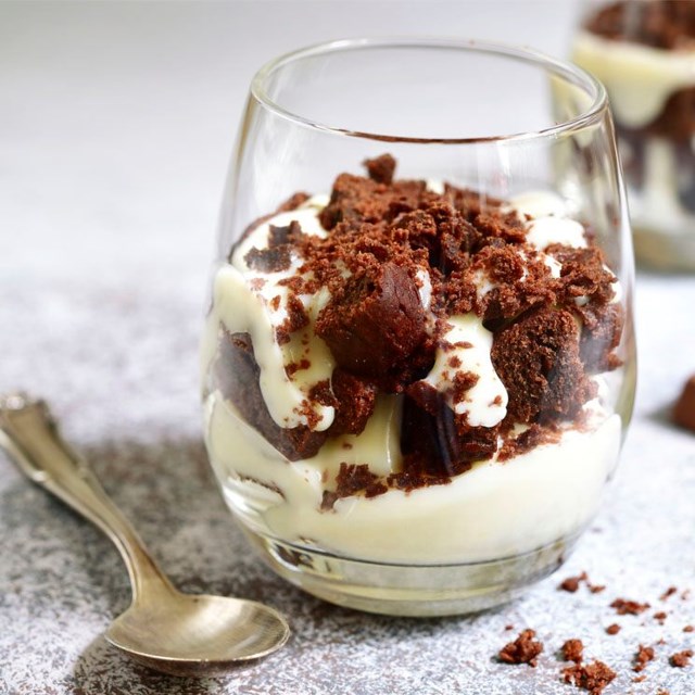 helado de brownie