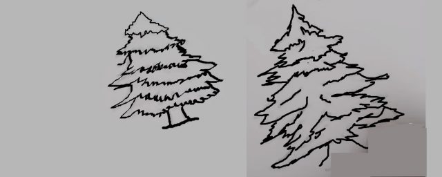 Dibujar árbol Navidad paso 2