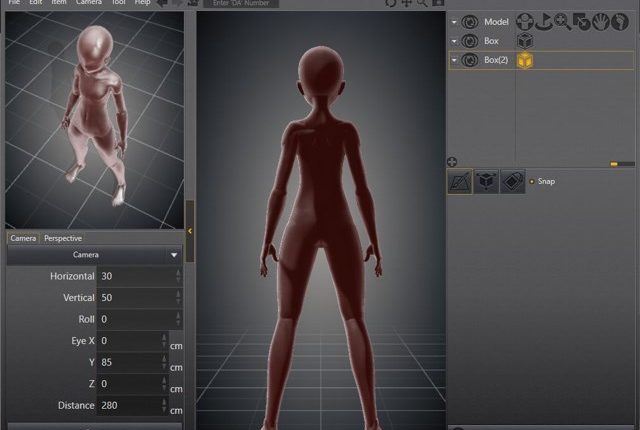 Design Doll software para visualizar posturas y objetos 3D.