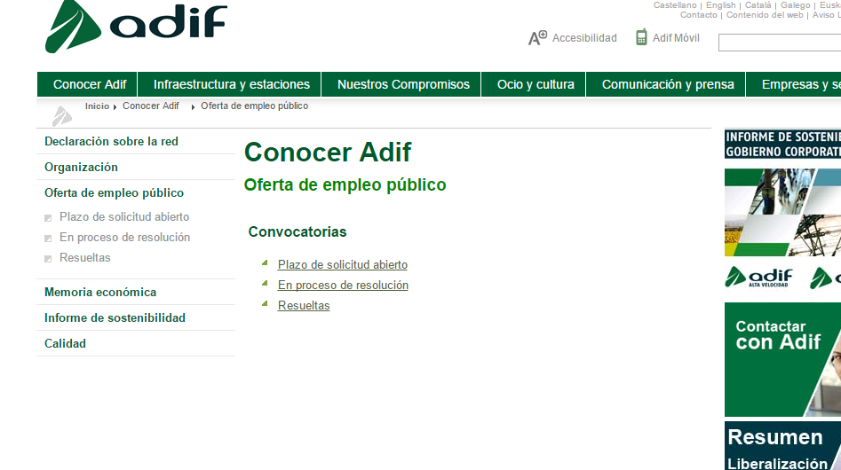 Cómo trabajar en Adif